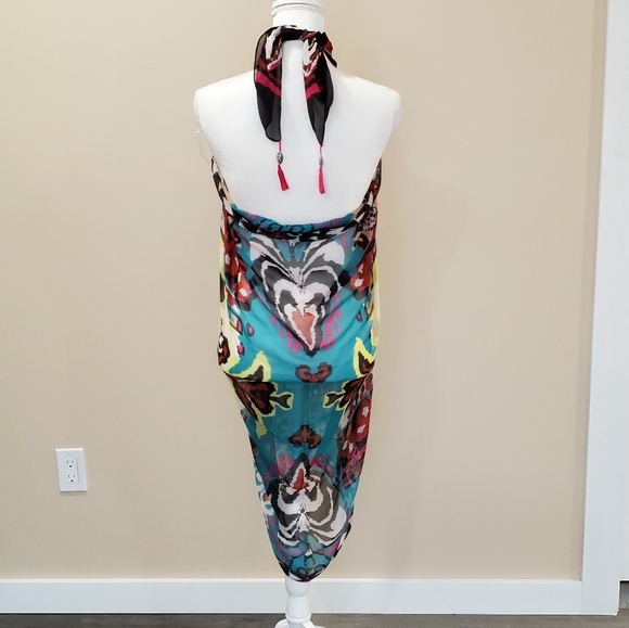 Nwot Target silky colorful swimsuit cover up scarf - Picture 3 of 8